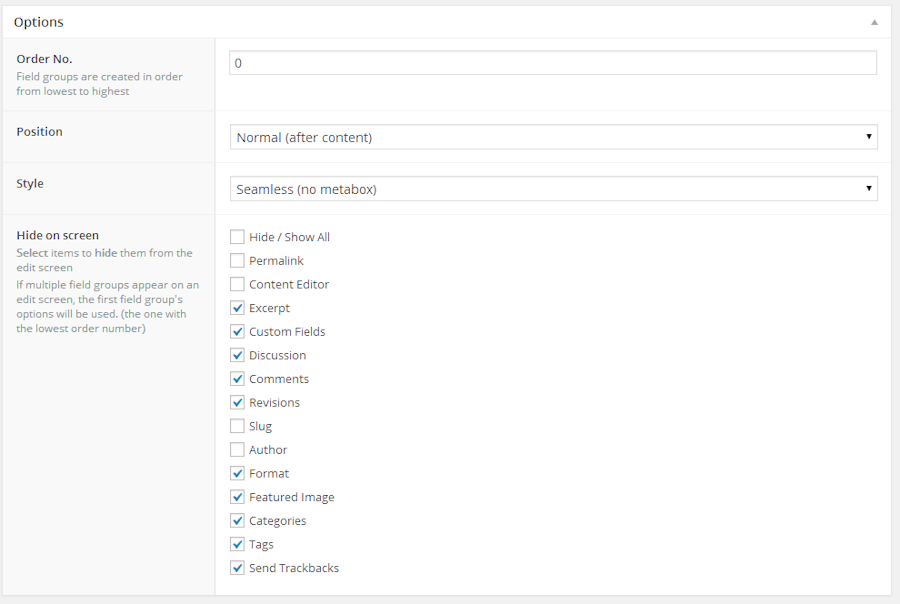 ACF Options