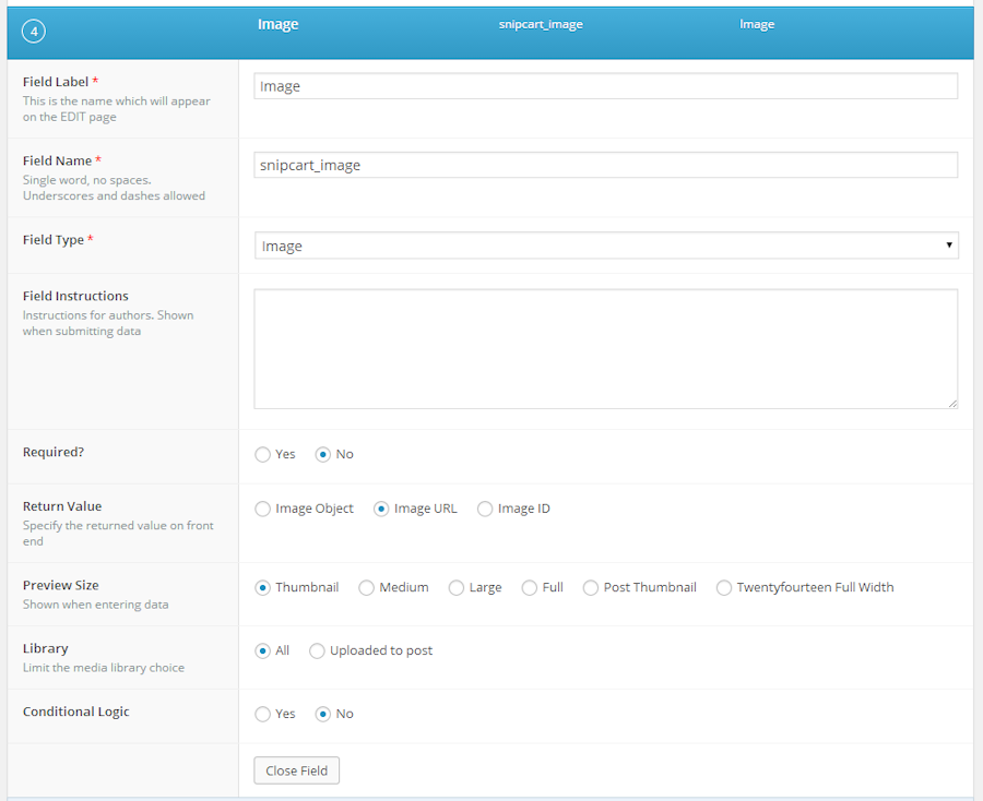ACF Image field