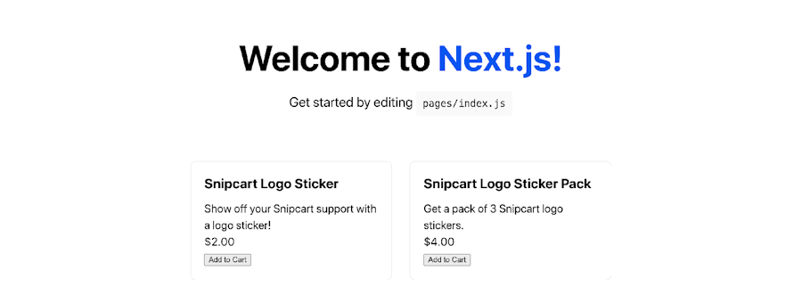 Products in Next.js