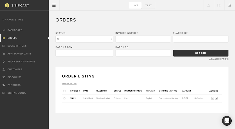 snipcart-merchant-dashboard