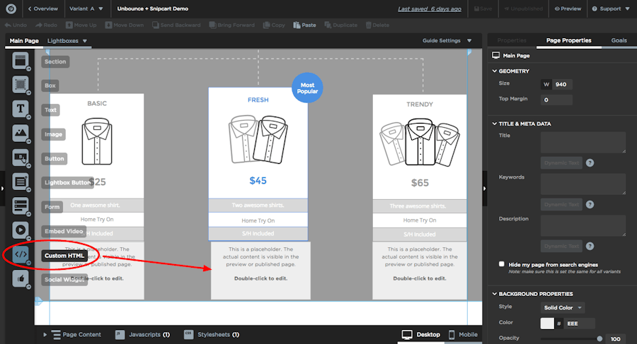 unbounce-custom-html-blocks