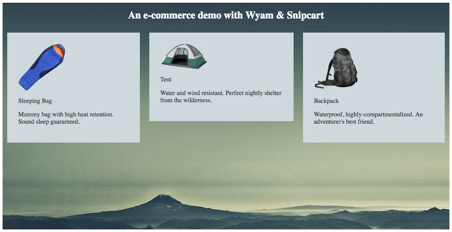 wyam-snipcart-ecommerce-demo