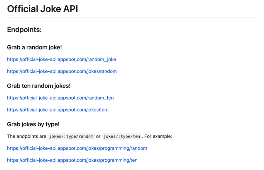 Joke API Docs