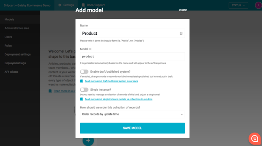 Create Product Model