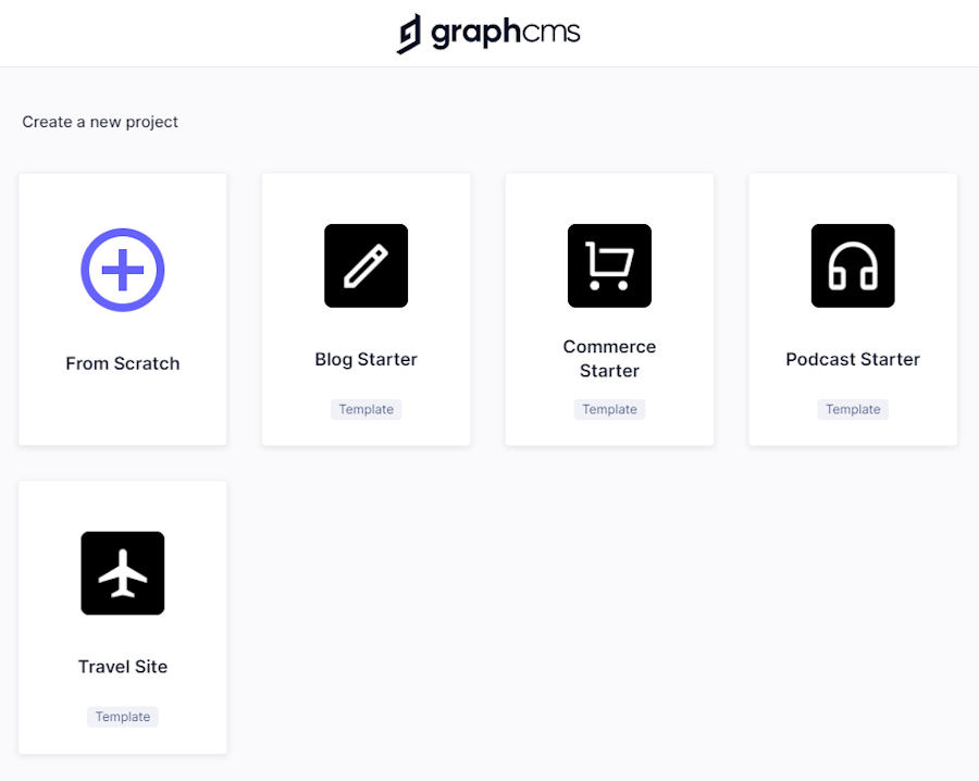 Create project from scratch GraphCMS