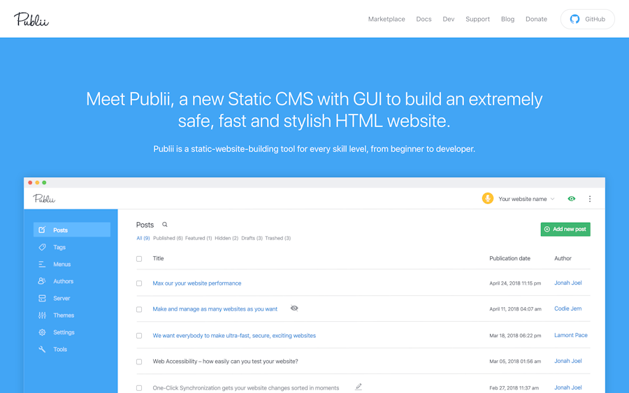 Publii Static CMS