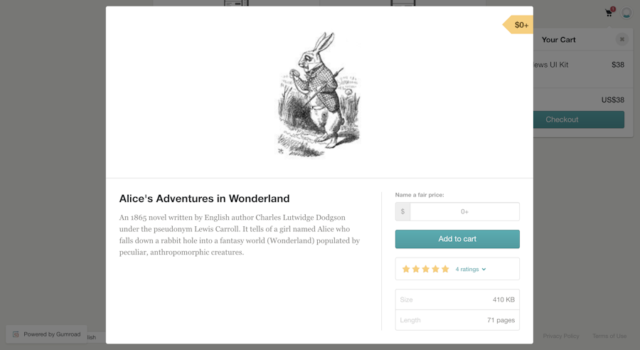 Gumroad Overlay example