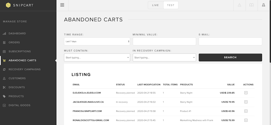 snipcart-abandoned-carts