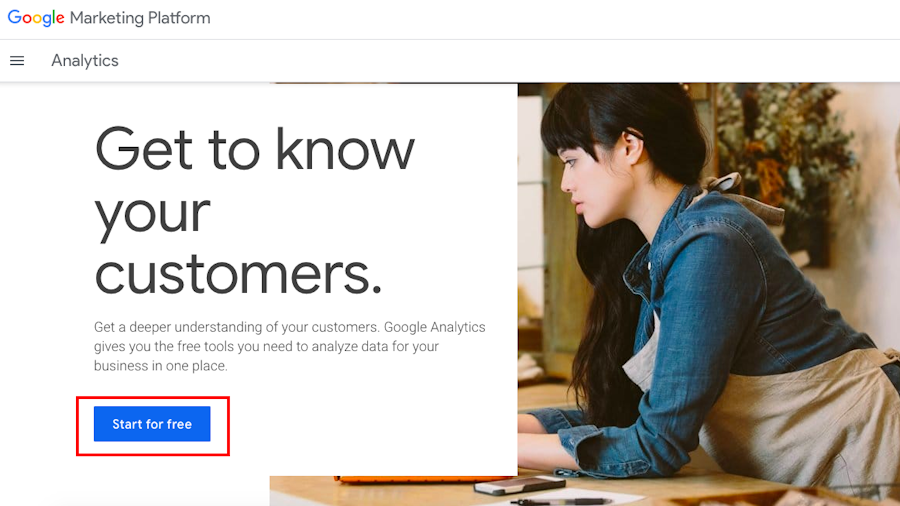 Start for free Google Analytics