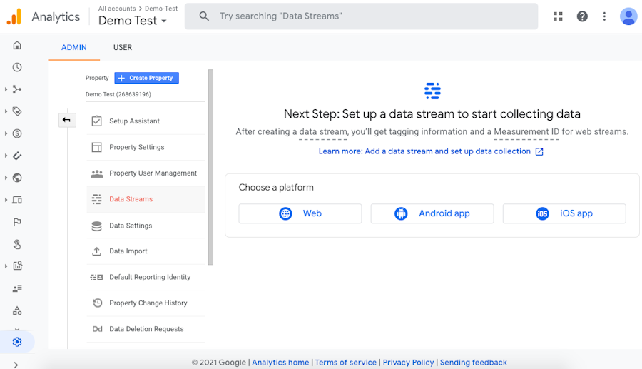 Google Analytics 4 dashboard