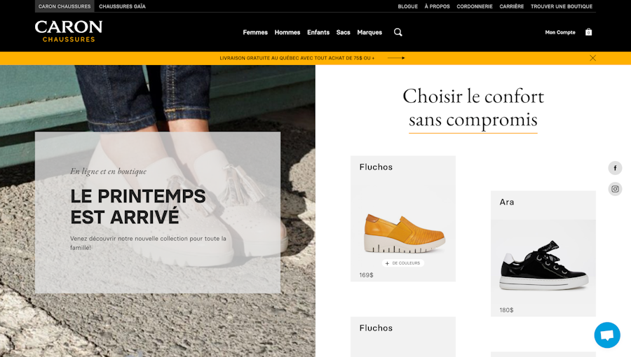 Caron Chaussures Home Page