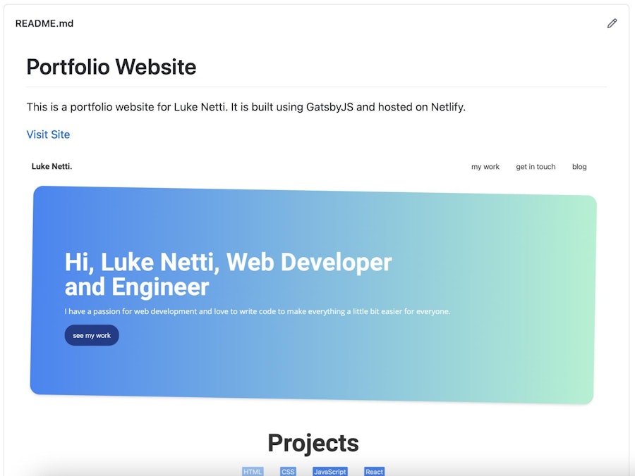 Portfolio Website README.md