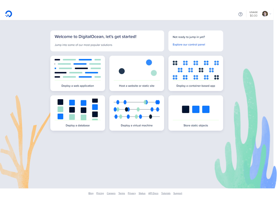 Digital Ocean dashboard