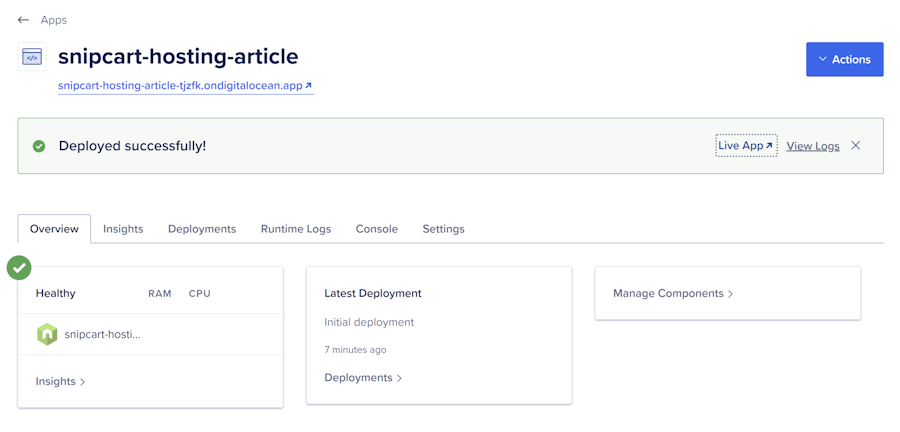 Digital Ocean Deployment report