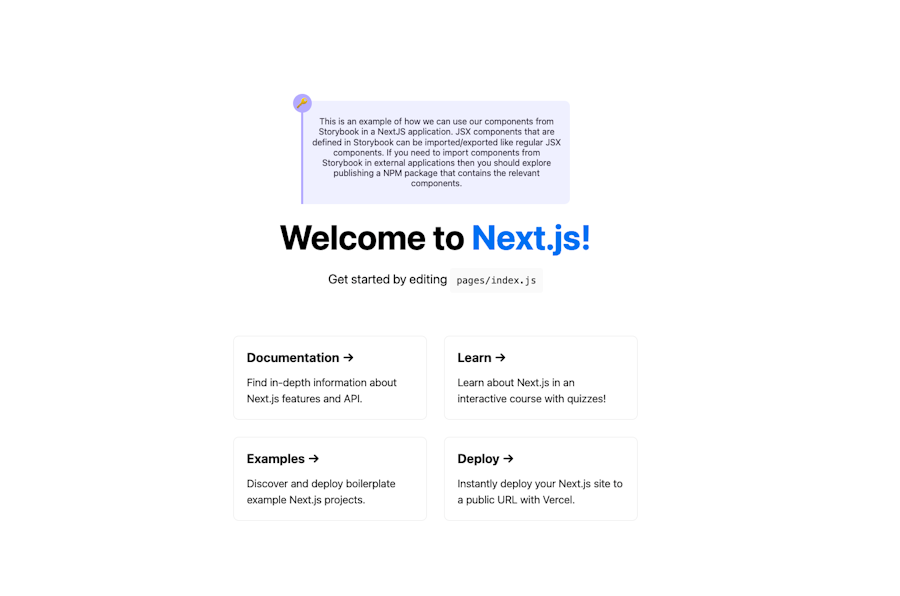 Next.js Storybook banner page example