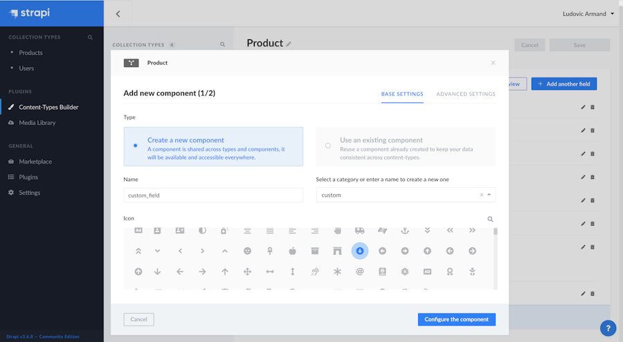 Strapi Create New Component