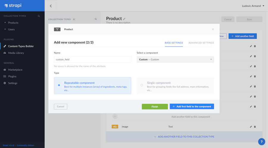 Strapi Create Repeatable Component