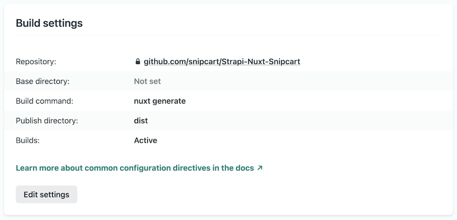 Netlify Deployment Settings