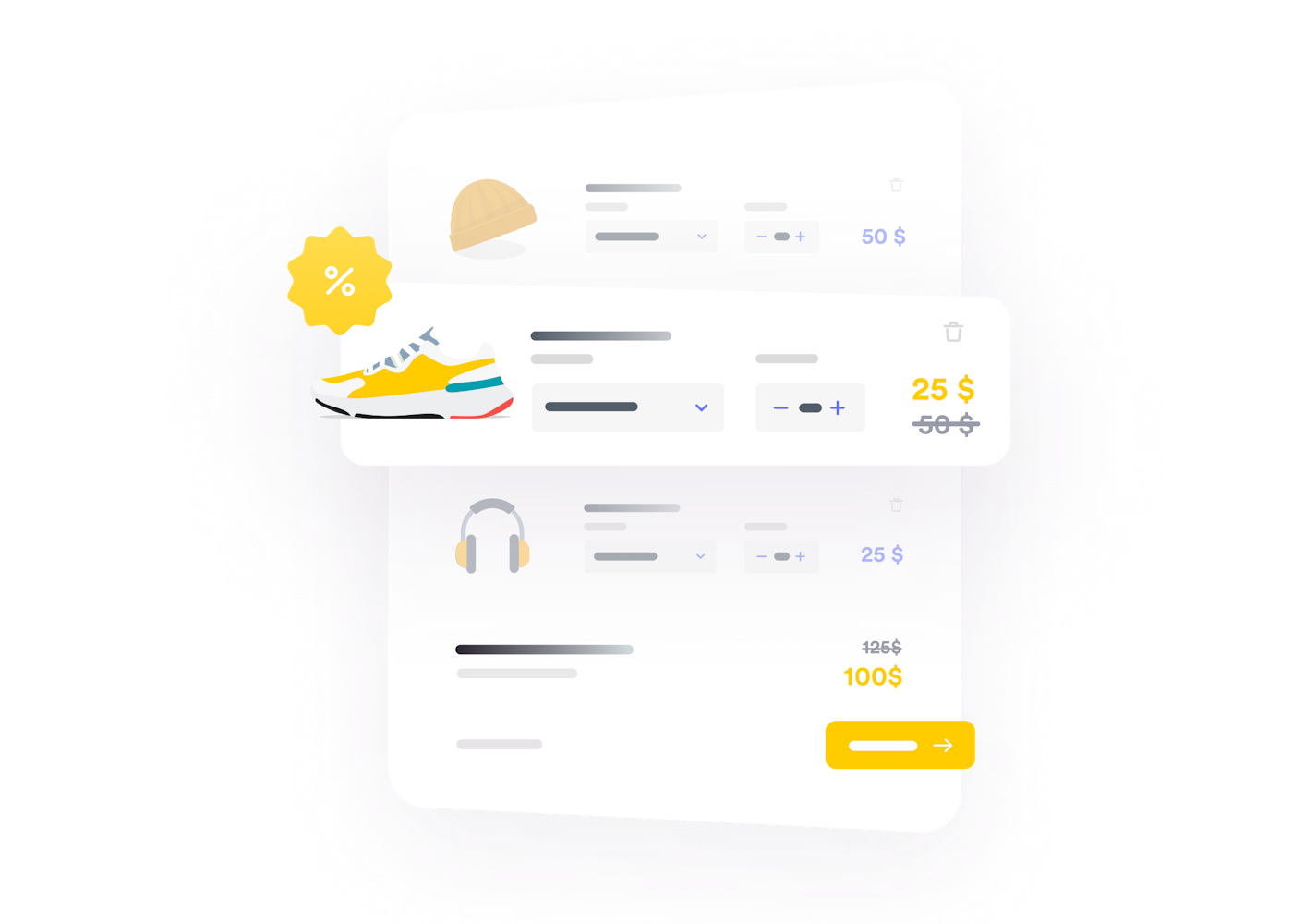 Illustration of promo codes for e-commerce