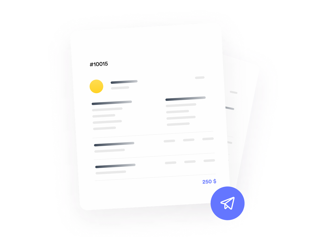 Illustration of email invoice for e-commerce billing