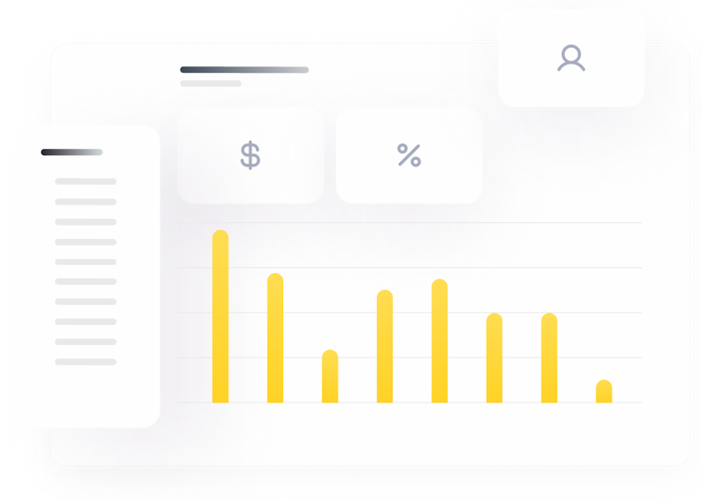 Illustration of merchant dashboard with sales graph