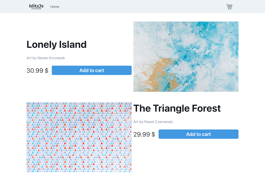Blitz.js E-Commerce App Demo