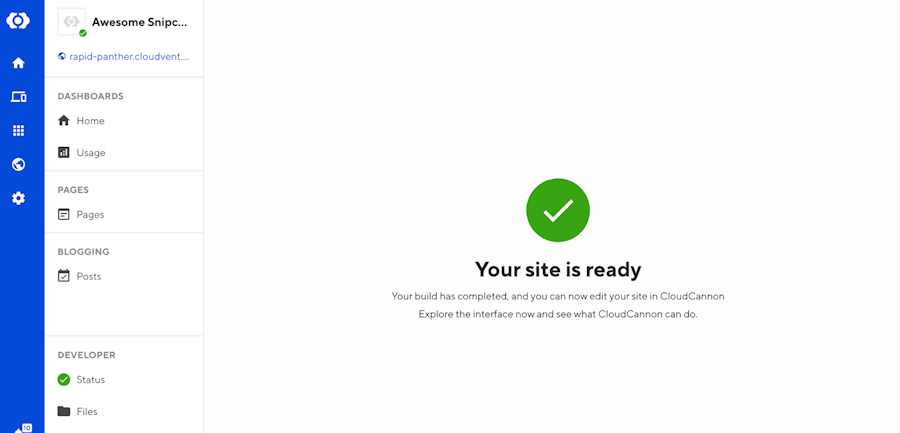 CloudCannon Jekyll site ready