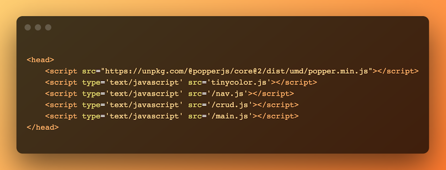<head> without a JavaScript module bundler