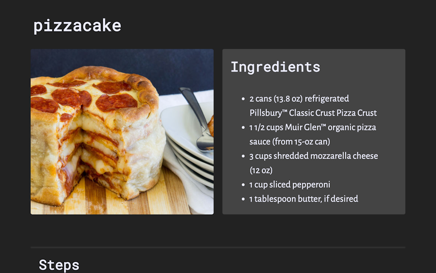 Astro's built recipe static web app demo