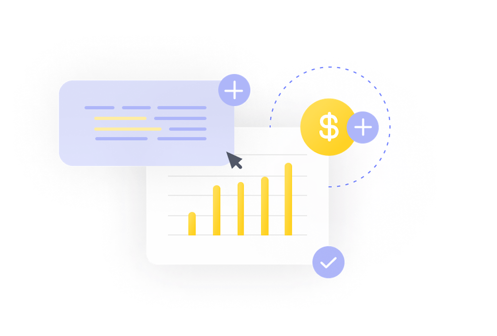 Code snippet with bar chart and dollar sign