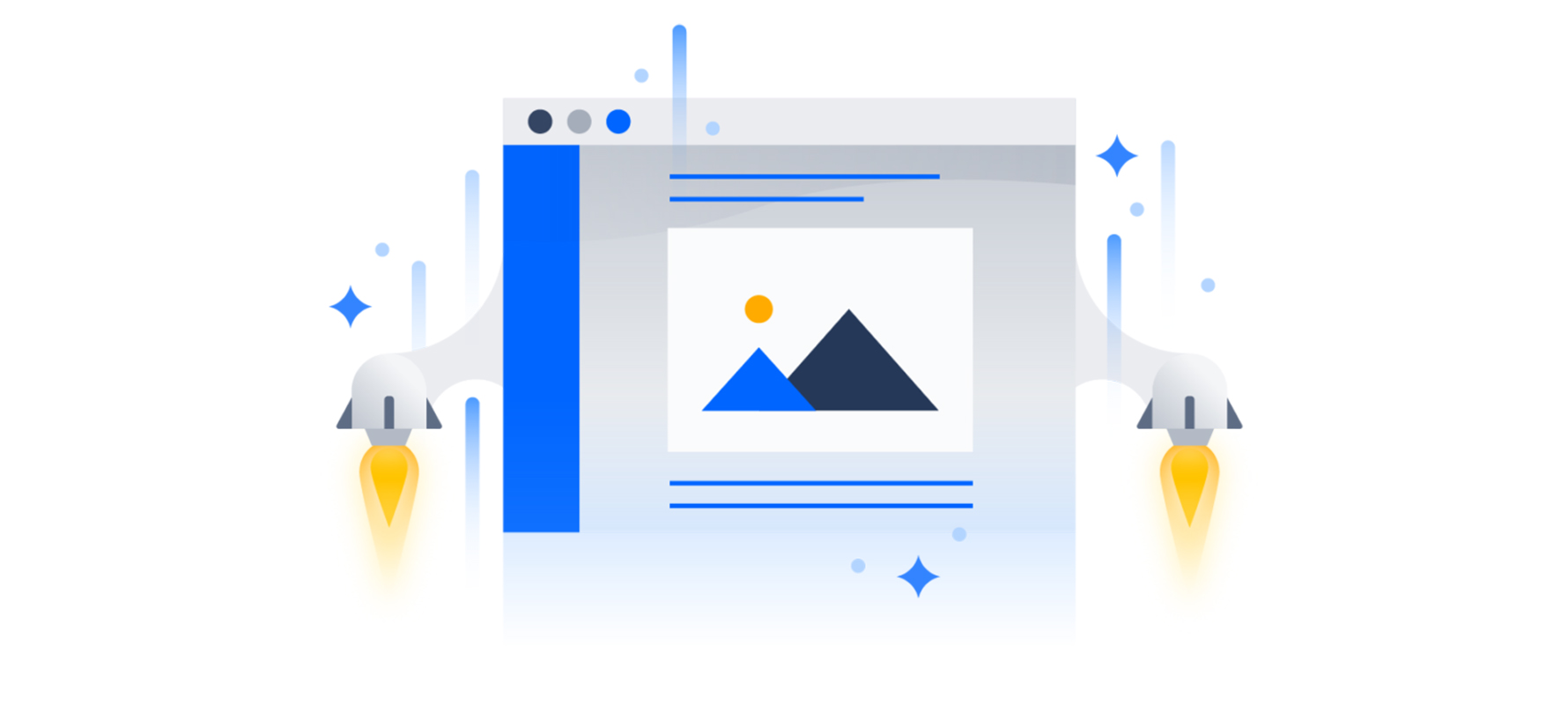 Atlassian-Werbebild, das Confluence 7.0 mit zwei Raketentriebwerken andeutet.