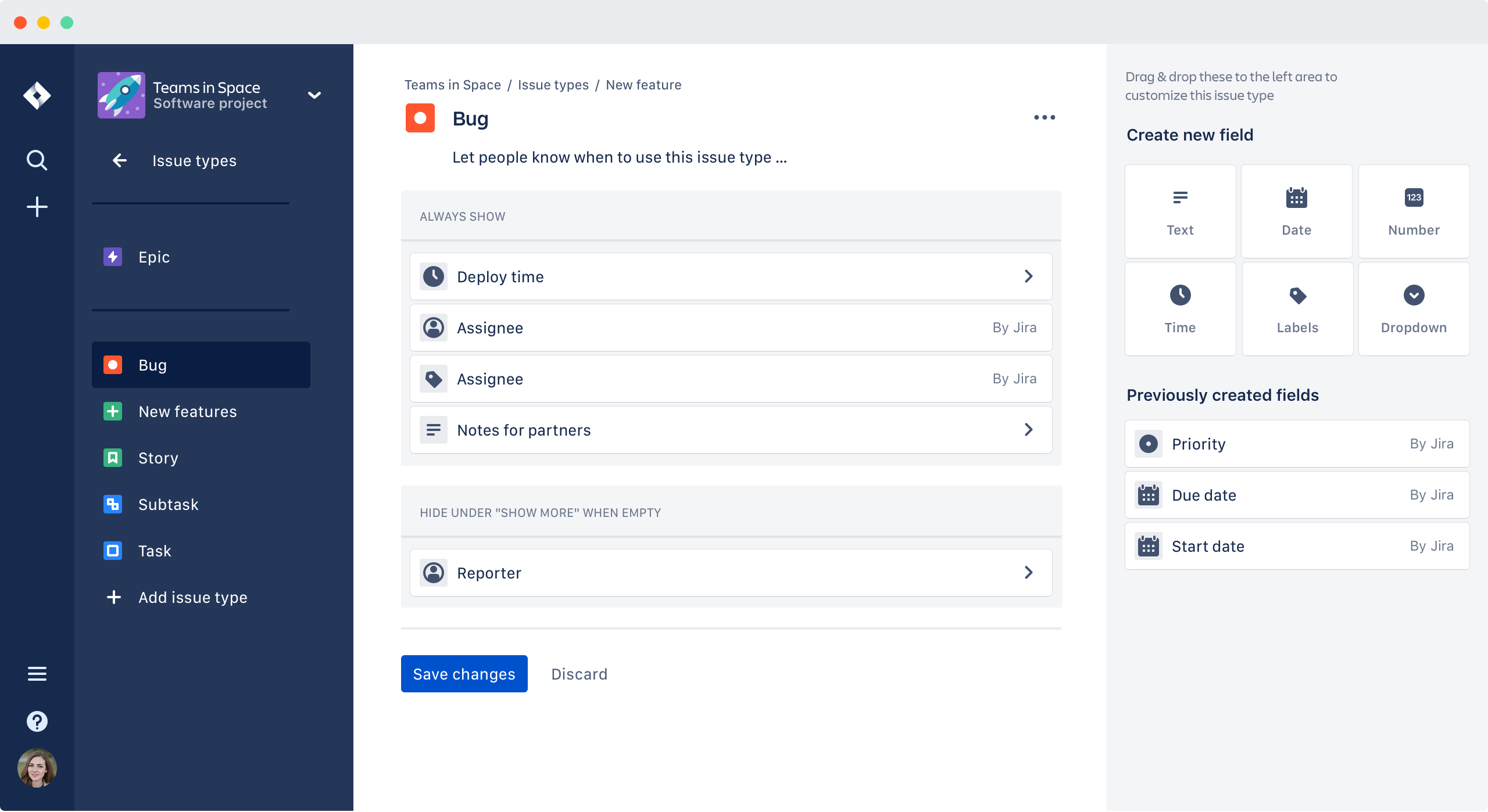 Screenshot aus Jira Cloud zum Thema Bug.