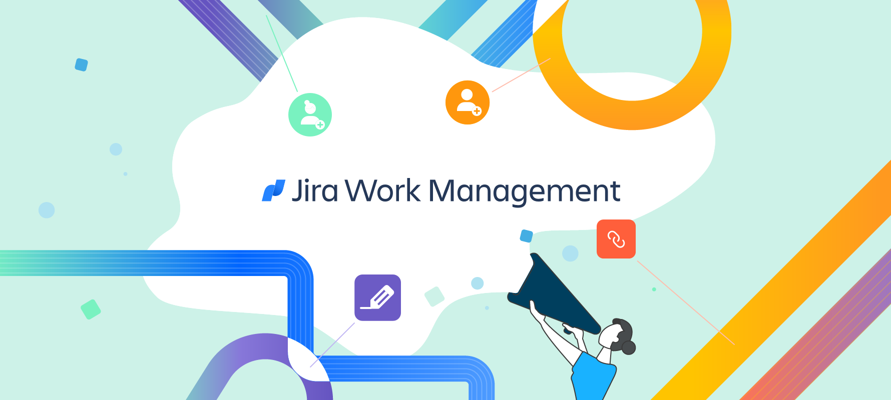 Werbebanner für das Tool Jira Work Management von Atlassian.
