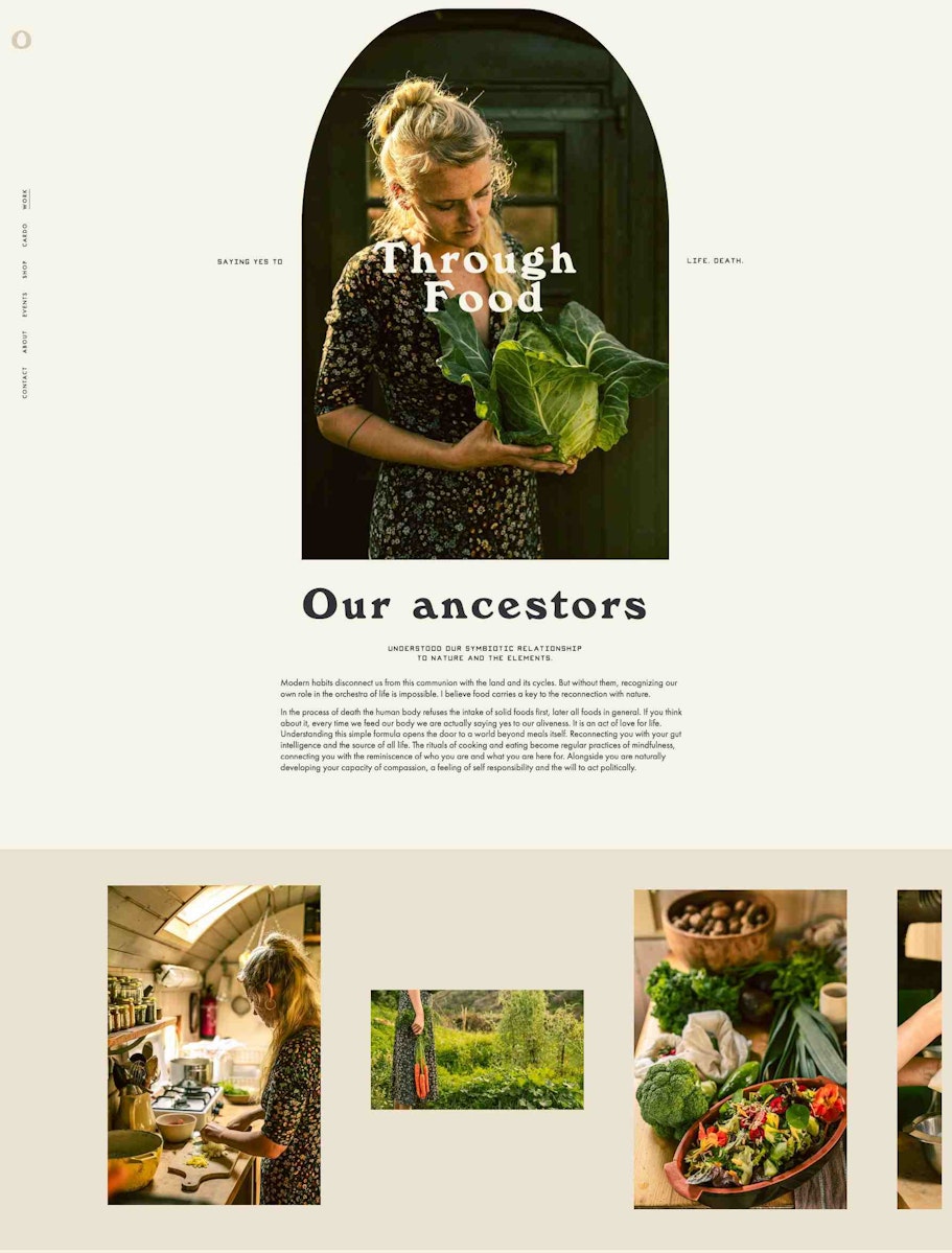 Cardo Utopica plant-based cooking web page design