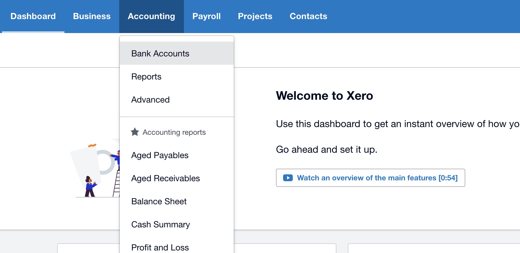 Select bank accounts - xero