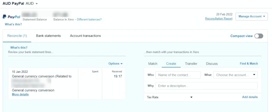 Reconciling General currency conversion