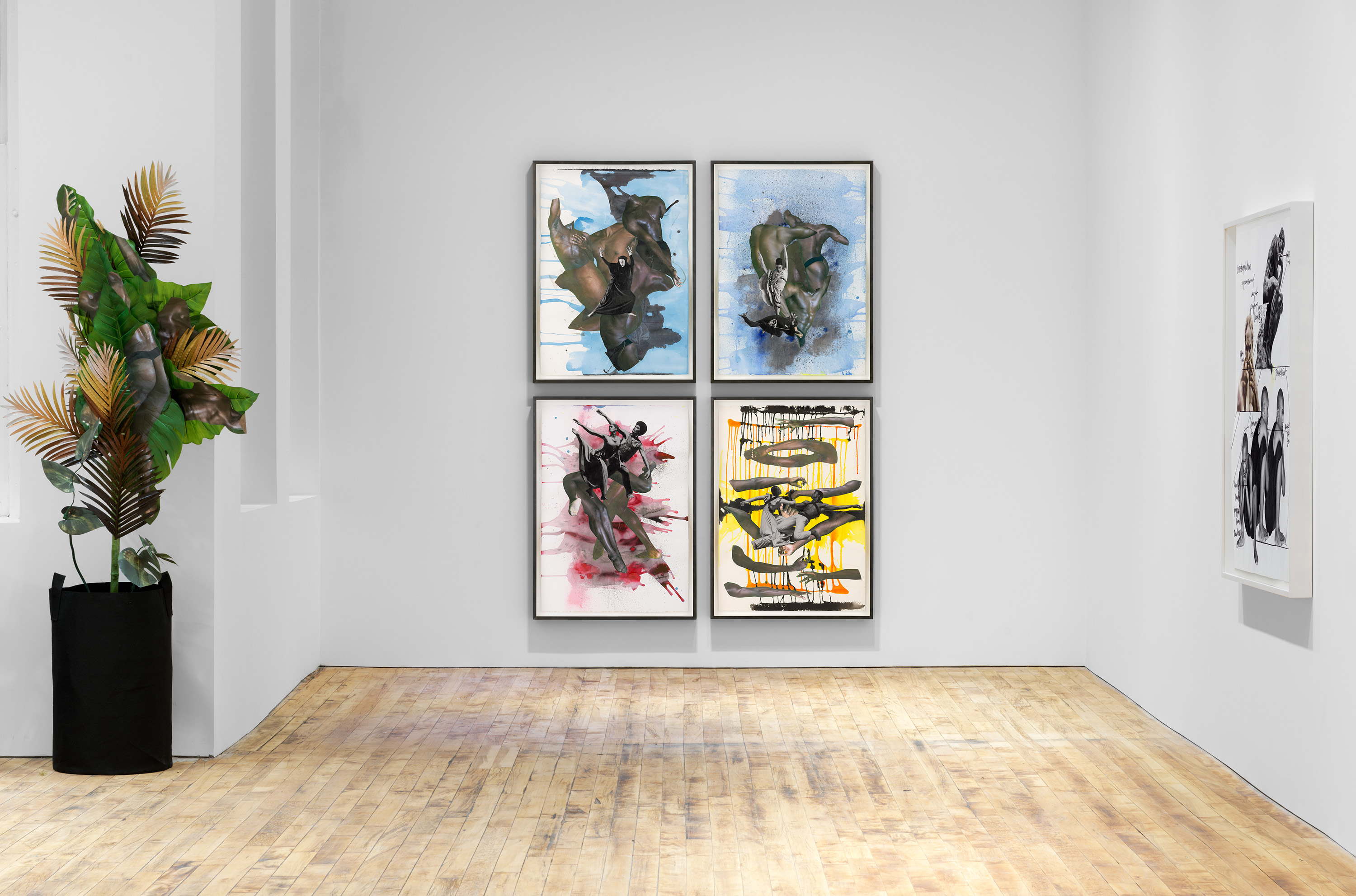 Installation view of the exhibition, Kandis Williams: A Line, at 52 Walker in New York, dated 2021.