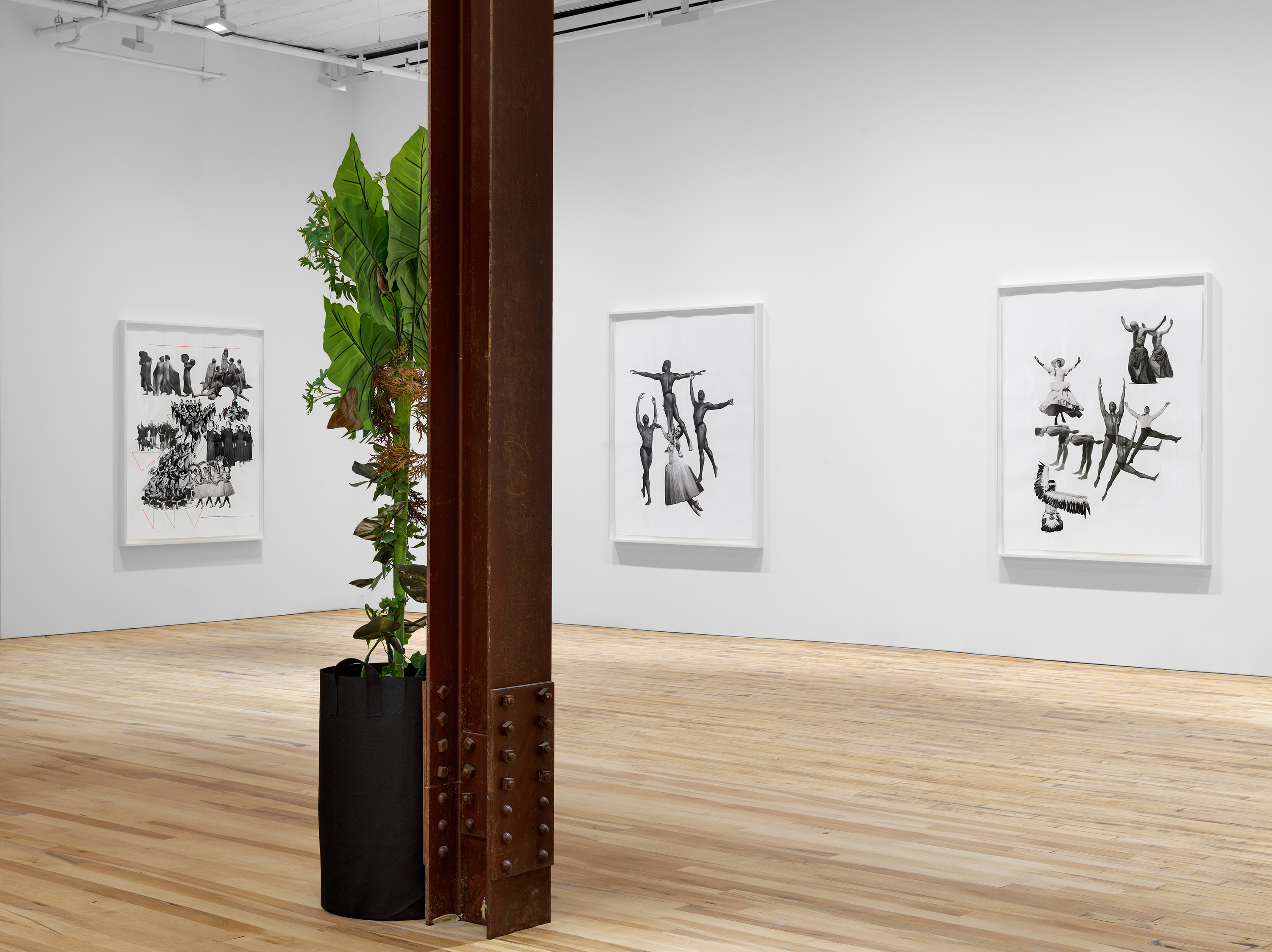 Installation view of the exhibition, Kandis Williams: A Line, at 52 Walker in New York, dated 2021.
