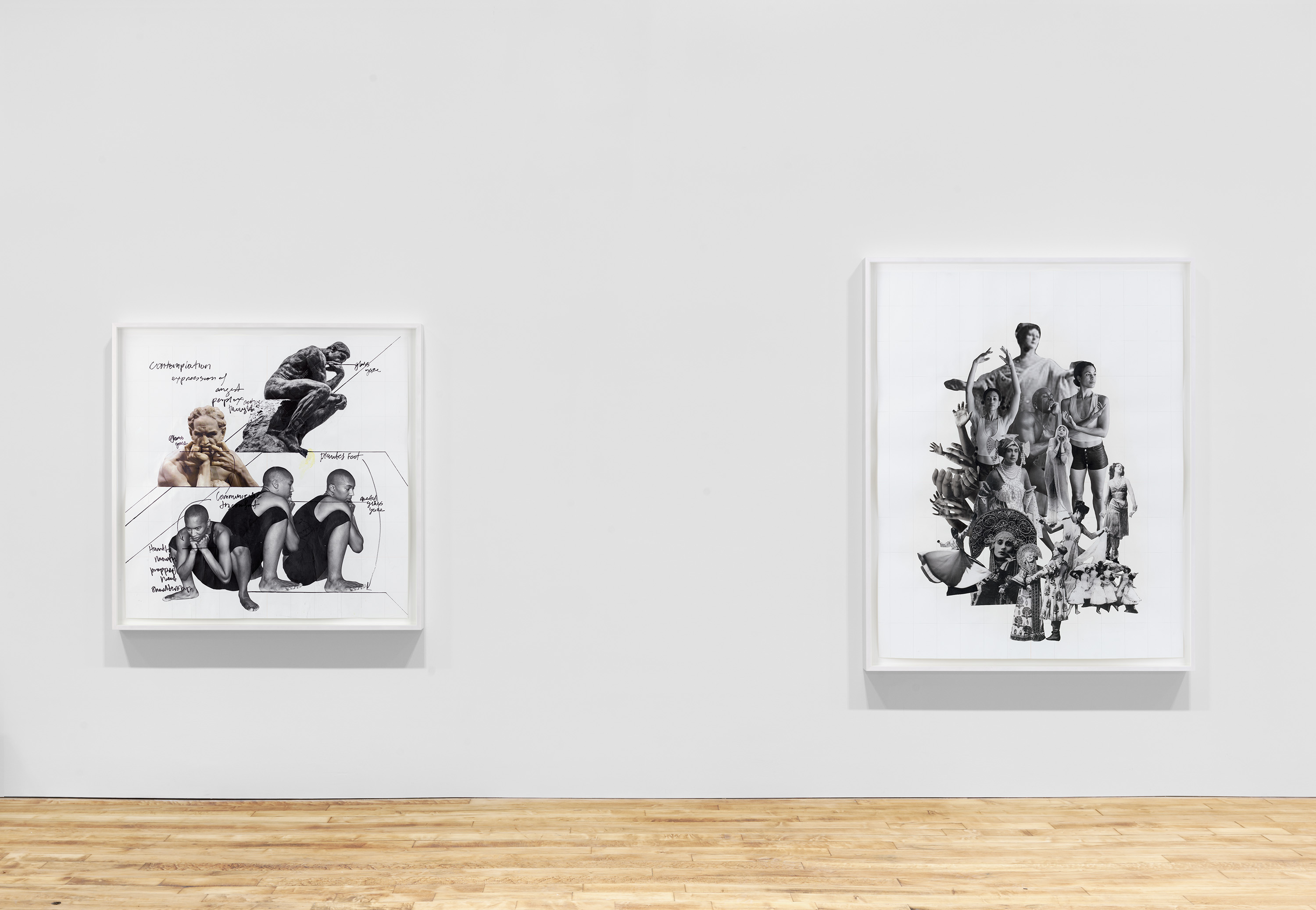 Installation view of the exhibition, Kandis Williams: A Line, at 52 Walker in New York, dated 2021.