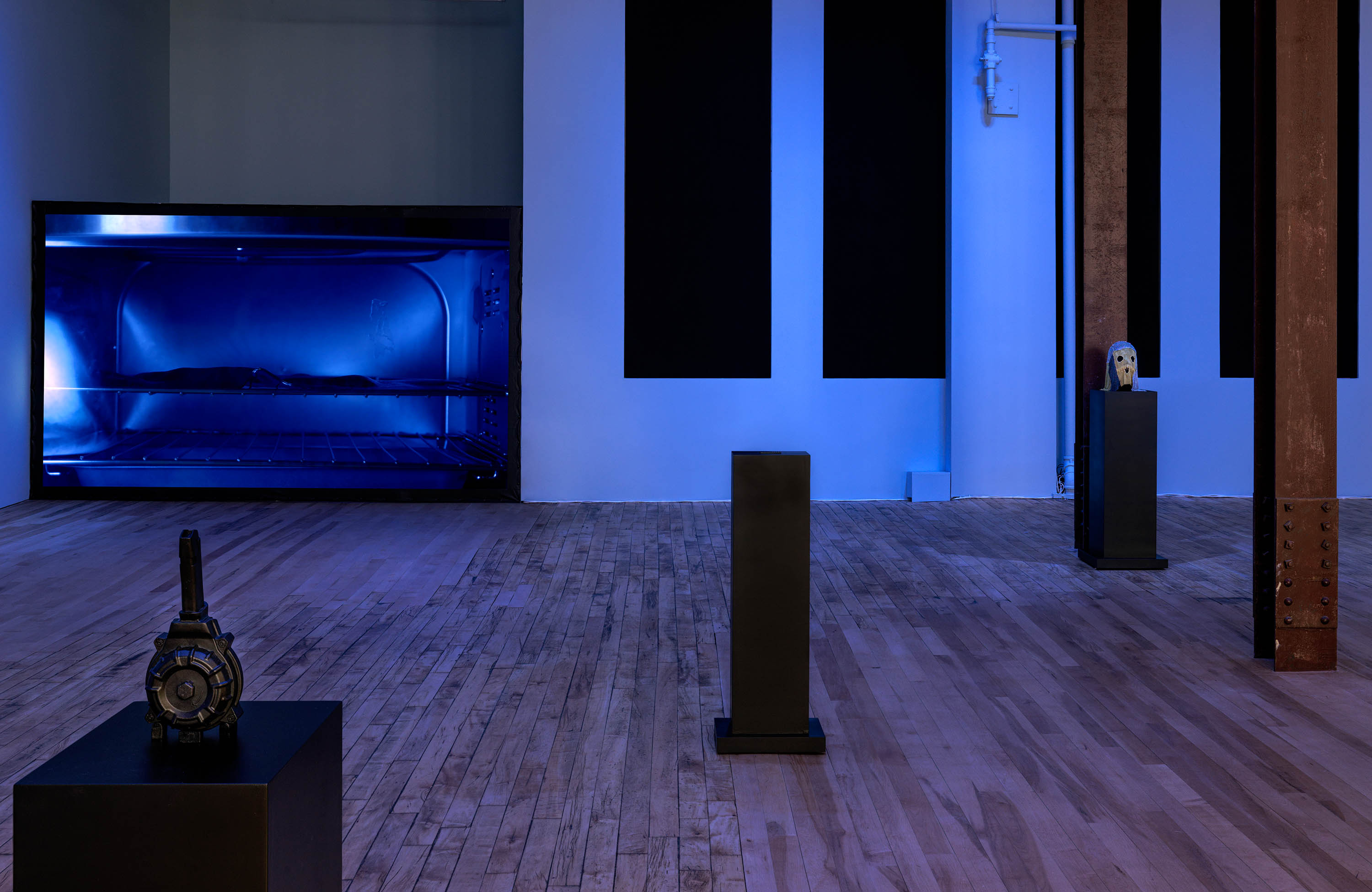 Installation view of Tiona Nekkia McClodden: MASK / CONCEAL / CARRY at 52 Walker, New York, dated 2022.