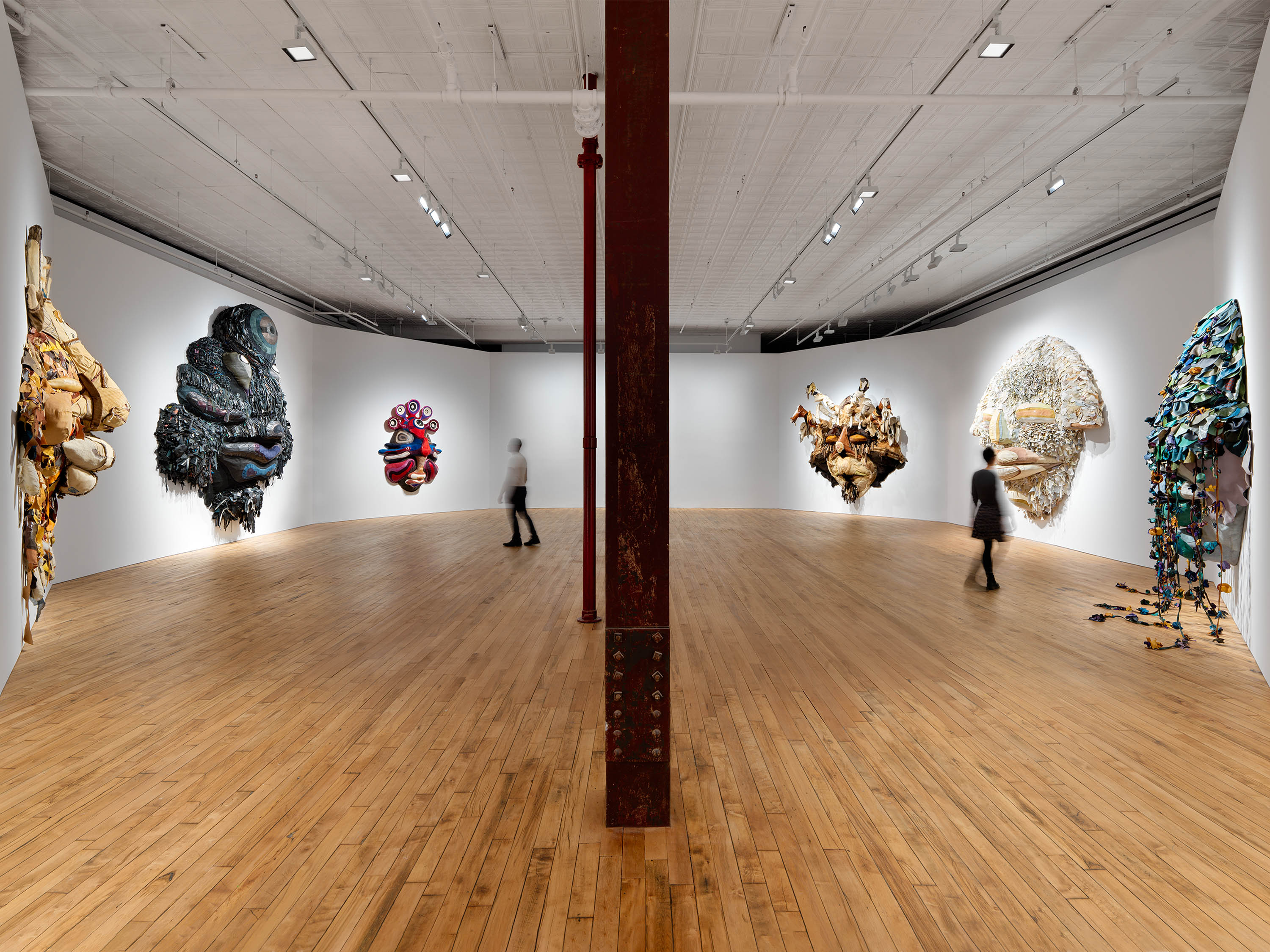 Installation view of Tau Lewis: Vox Populi, Vox Dei at 52 Walker, New York, dated 2022.