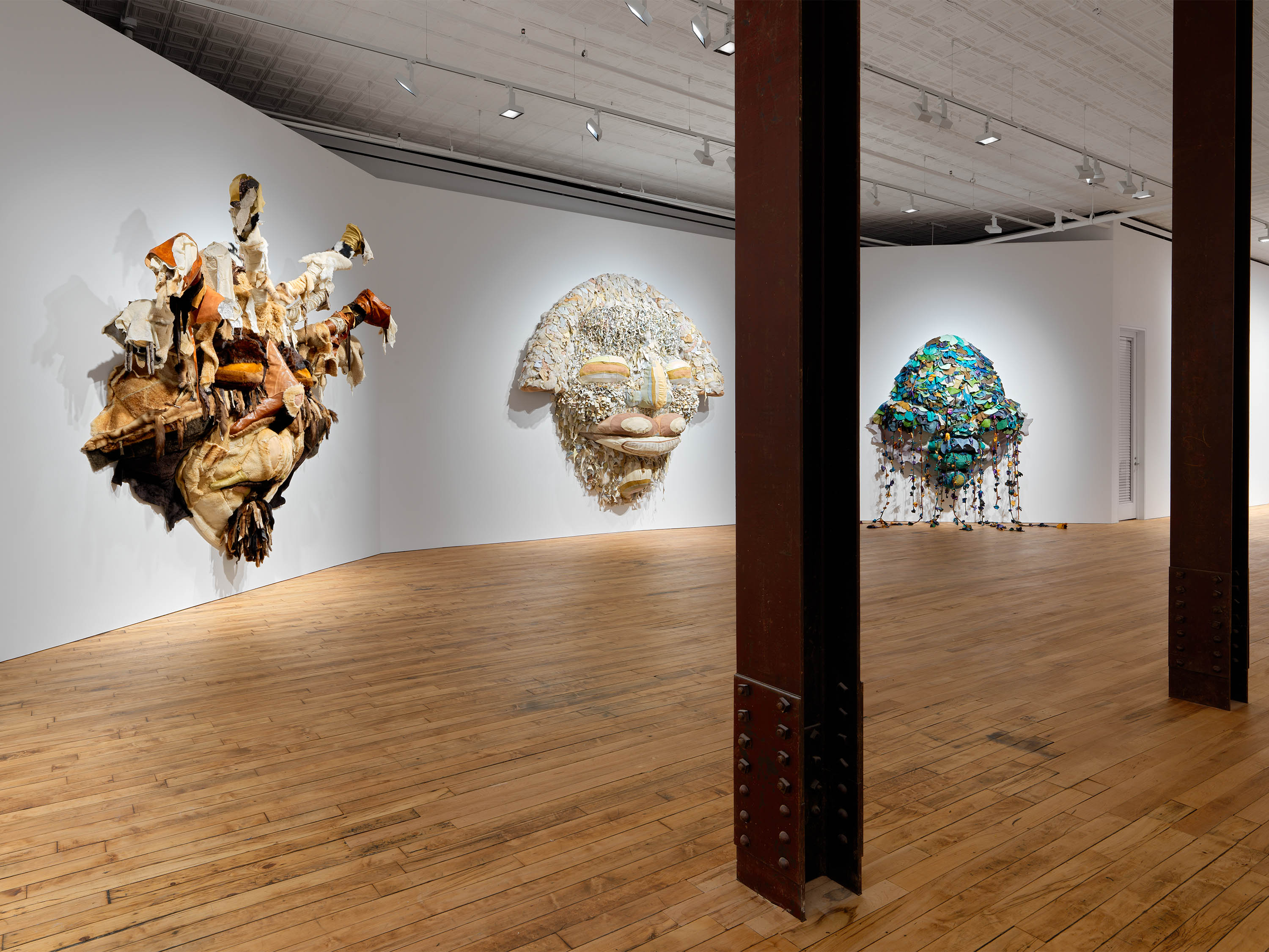 Installation view of Tau Lewis: Vox Populi, Vox Dei at 52 Walker, New York, dated 2022.