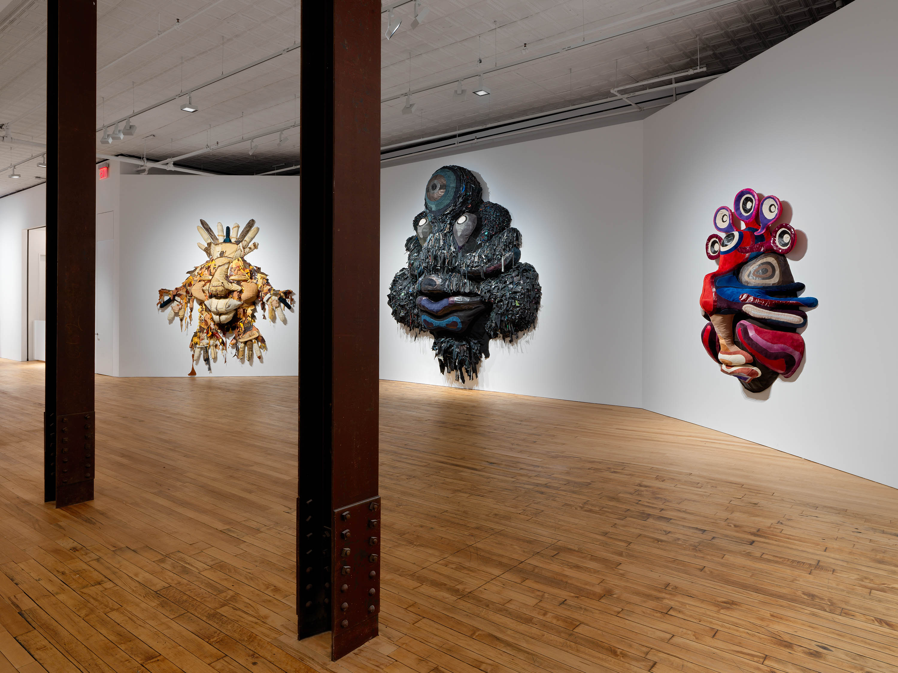 Installation view of Tau Lewis: Vox Populi, Vox Dei at 52 Walker, New York, dated 2022.