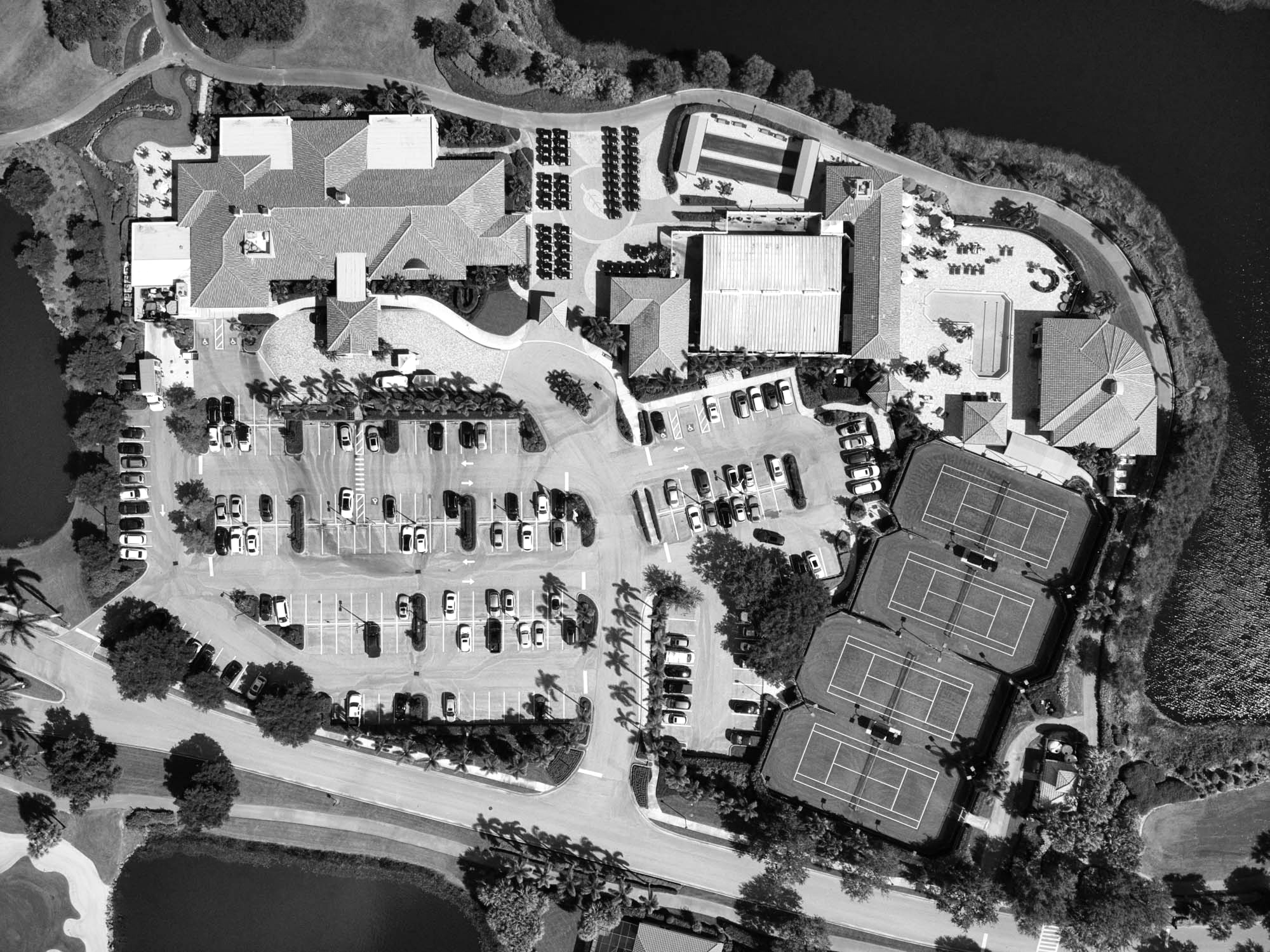 Ariel image of a neighborhood clubhouse