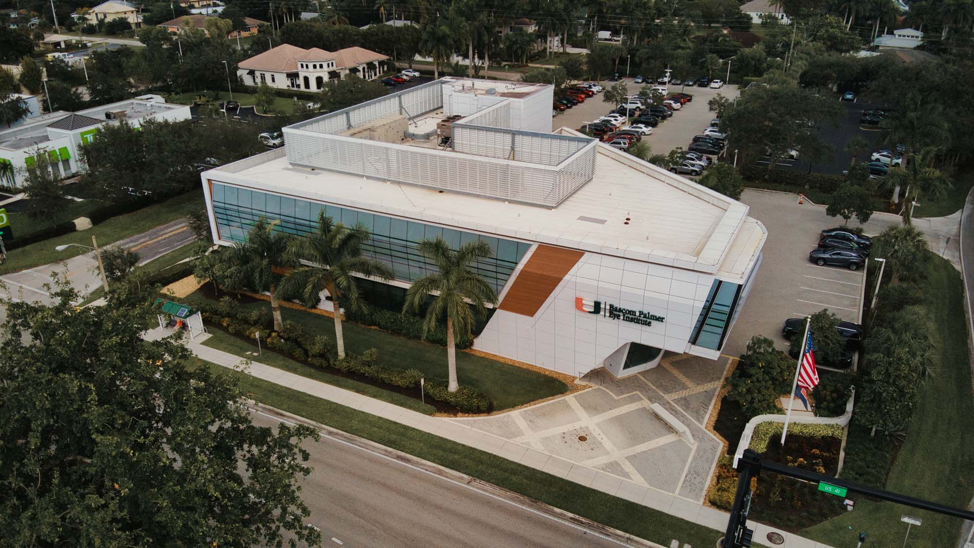Aerial image a college medical building