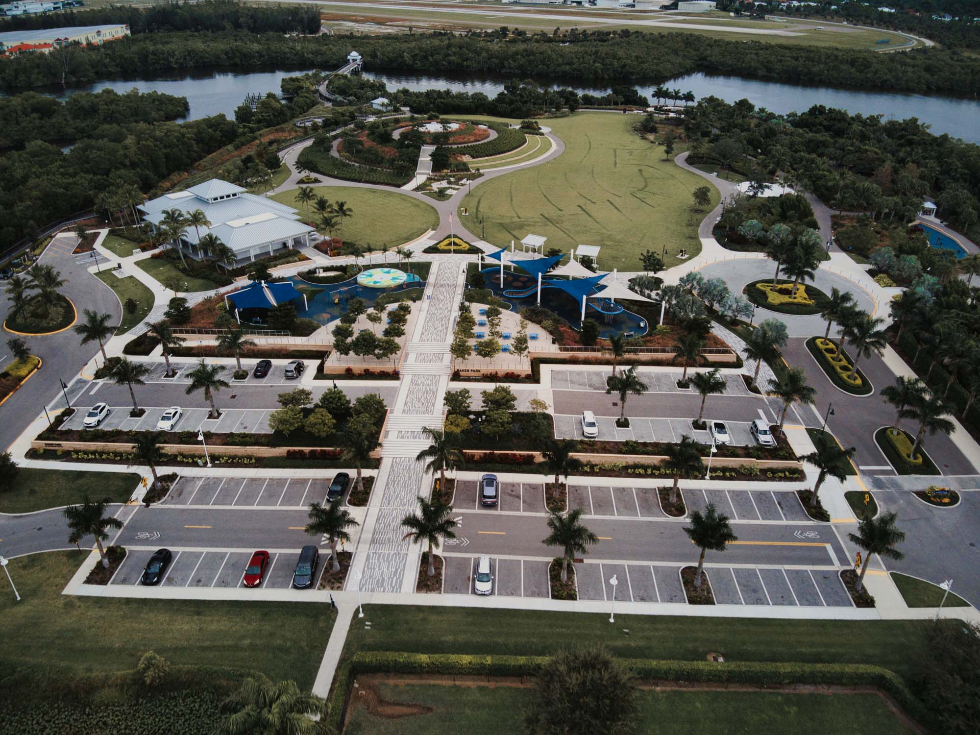 Aerial image of a park