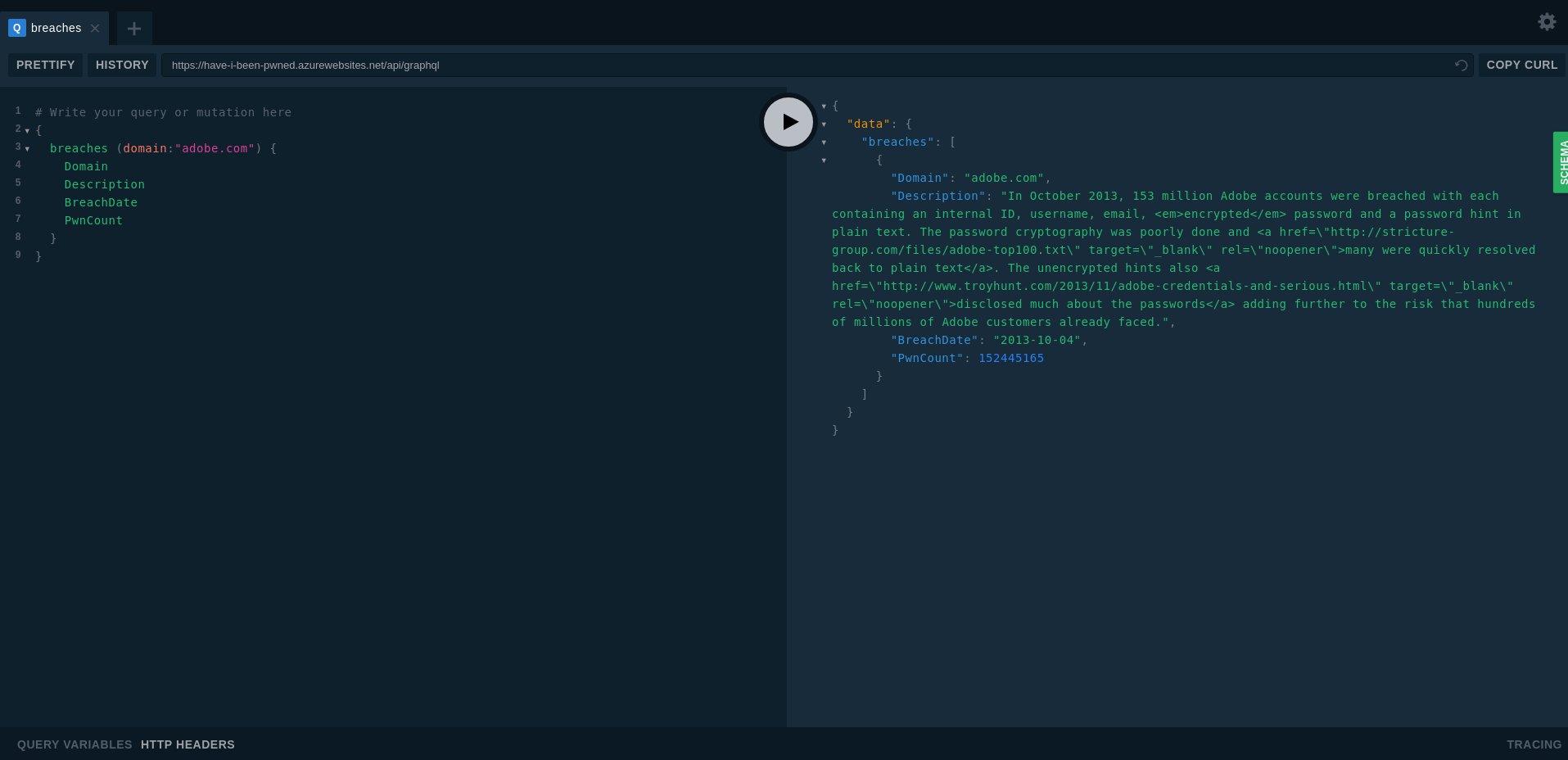 Have I Been Pwned GraphQL API