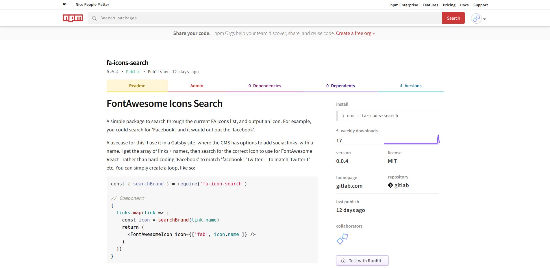 FontAwesome Icons Search