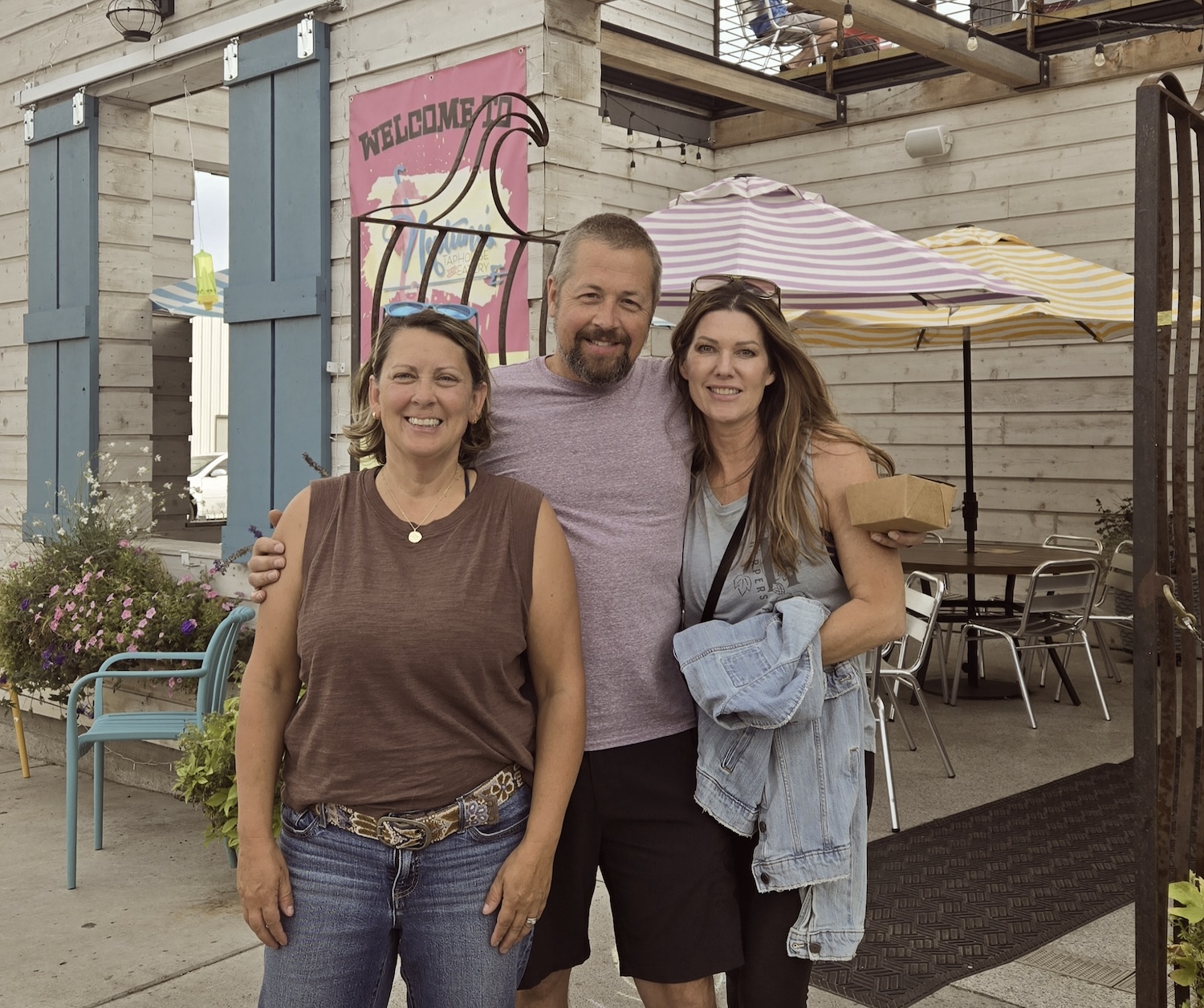 Me, Jason and his cousin Vanessa posed outside Neptune's taphouse