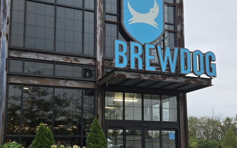 the outside of Brewdog Dog Tap house with entrance and blue Brewdog name and logo
